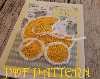 Schema PDF per passeggino, carrozzina e biglietto baby shower all'uncinetto