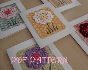 Patrón PDF de tarjeta de flores de crochet Venecia