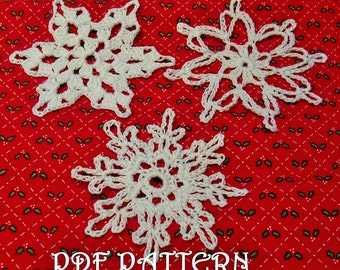 3 Crochet Snowflakes PDF Patterns