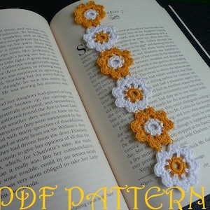 Crochet Flower Bookmark PDF Pattern