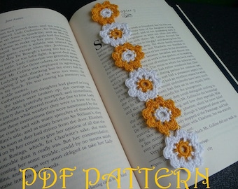 Patrón PDF de marcapáginas de flores de crochet