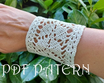 Patrón PDF de Pulsera de Hojas a Crochet