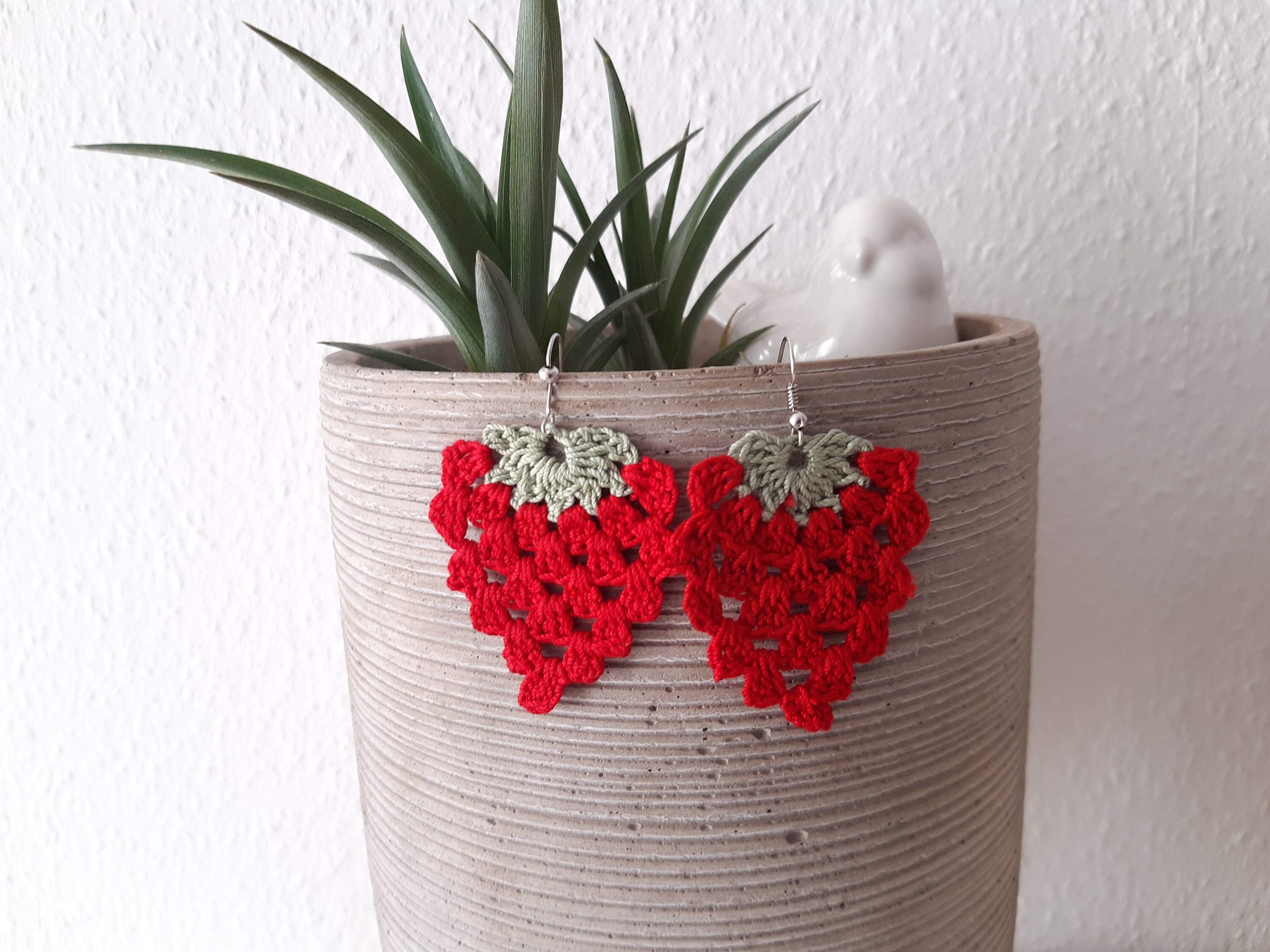 Crochet Strawberry Earrings PDF Pattern Etsy