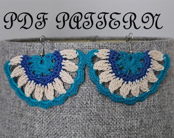 Crochet Earrings Peacock PDF Pattern