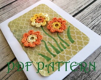 Patrón PDF de tarjeta de flores de crochet de Viena
