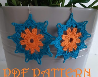 Patrón PDF de pendientes de flores de crochet Astar