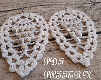 Crochet Large Earrings PDF Pattern