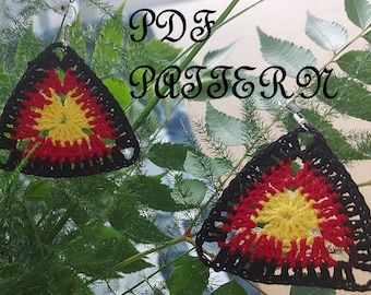 Crochet Triangle Earrings PDF Pattern