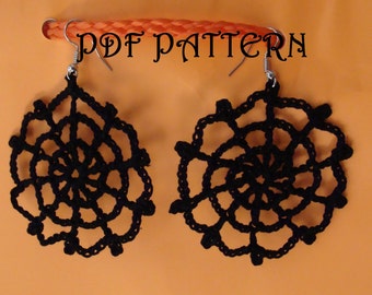 Crochet Cobweb Earrings PDF Pattern