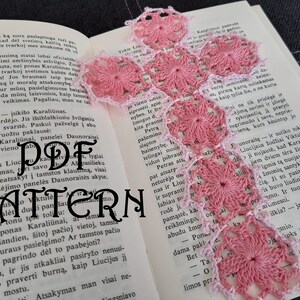 Crochet Pink Cross Bookmark PDF Pattern