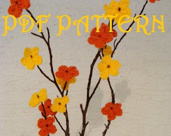 Patrón PDF de rama floreciente a crochet