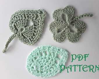 Patrón PDF de tres hojas de crochet