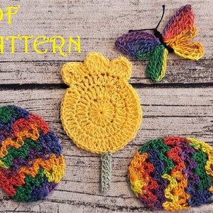 Easter Set Butterfly Egg Tulip PDF Pattern Décor Applique