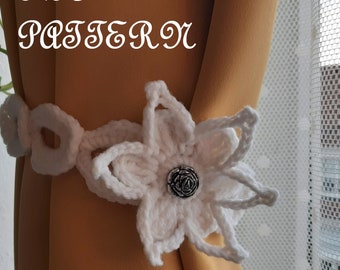 Patrón PDF de sujetacortinas con flores