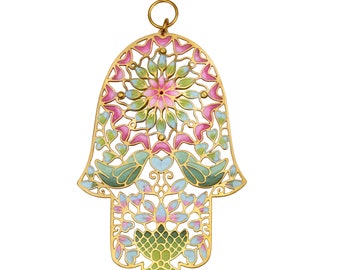 Floral Hamsa Wall Art | Good Fortune Talisman
