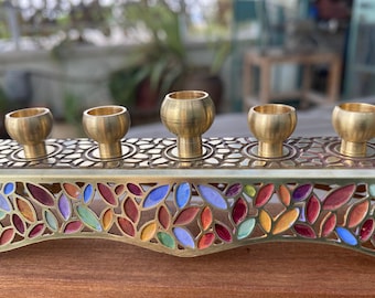 Leaves Menorah | Judaica | Hand Made in Israel | Hanukkah | Hanukkah Menorah | Jewish Holidays | Homedecor | New Home Gift