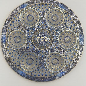 Seder Plate | Large Round Mosaic  | Judaica  | Hand Made in Israel | Passover | Jewish Holidays | Seder pesach