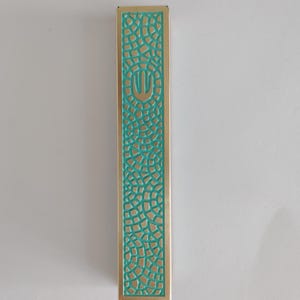 Mezuzah Mosaic | Mezuzah Case | Judaica | Made in Israel | Wedding Gift | New Jewish Home Gift | Mezuzah with Shin | Brass Mezuzah |