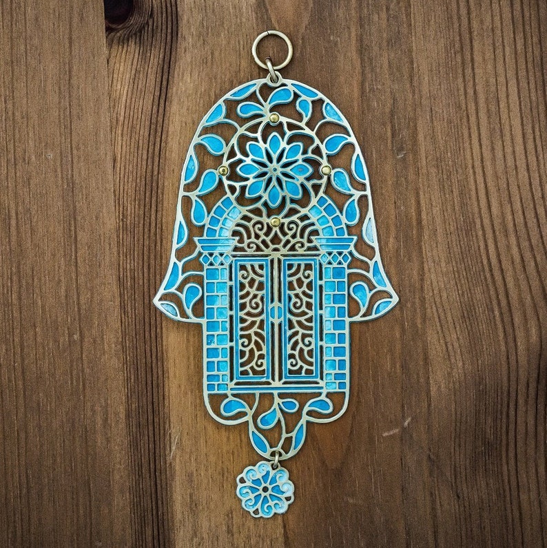 Home Hamsa Green Wall Hanging Hamsa Home Decor Blessing Etsy