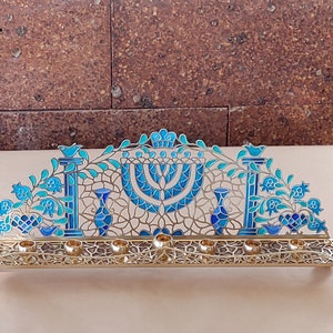 Hanukkah | Menorah | Temple Menorah | Judaica | Made in Israel | Jewish Holidays |  | Contemporary Menorah  | Colorful Menorah Handmade