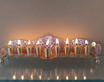 Oil Menorah- All brass | Hand Made  | Jewish Holiday  | Hanukah Gift  | wedding Gift  | New Home Gift