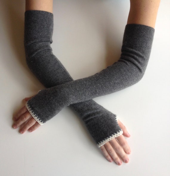 Custom Fingerless Gloves Extra Long Upcycled Handwarmers Etsy