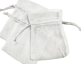 3-Pack White Sachet Bags - Mesh Bags for Shower Steamer Bombs