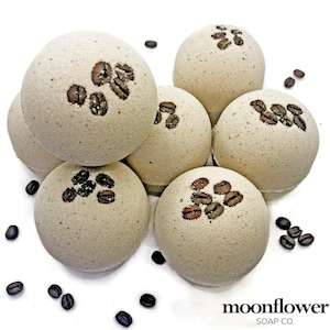 Mocha Espresso Coffee Bath Bomb, Large Handmade Jumbo Bath Fizzy, Sweet Bath Bomb Espresso Scented Mocha, Coffee Beans, Coconut Oil 7.5 oz