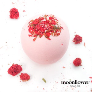 Cherry Blossom Bath Bomb, Large Handmade Jumbo Bath Fizzy, Fruity Bath Bomb Cherry Scented with Natural Botanical Pomegranate Flower 7.5 oz image 2