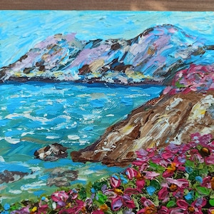 Original Acrylic Landscape Art, Acrylic Painting, Impressionistic Tropical Landscape, Original Mountain Art, Acrylic Wall Decor, Artwork