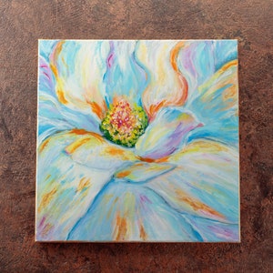 Acrylic Painting Abstract Flower on Canvas, Original Flower Wall Decor, Flowers Wall Art, Flowers Painting Home Decor, Canvas Floral Art