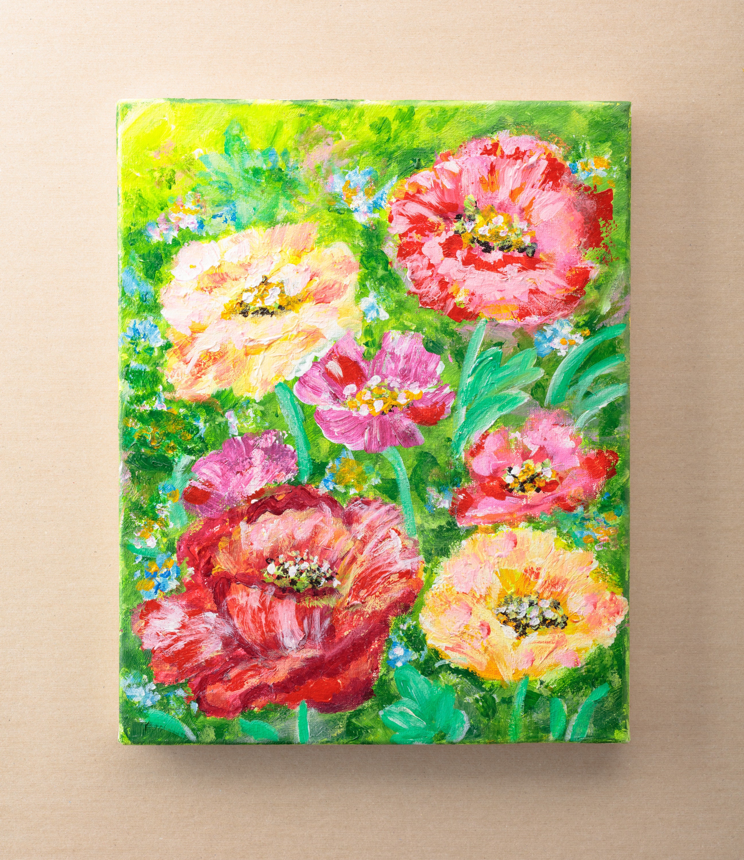Abstract Painting Fine Art Original Acrylic Painting Acrylic Painting on Canvas Flower Painting Wall Decor Blooming Red Poppies