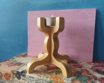 Four Leg Baltic Birch Tea Light Candle Holder, Unique Home Decor, Wooden Candle Holder, Tealight Holder, Baltic Birch Decor, Wood Artwork,
