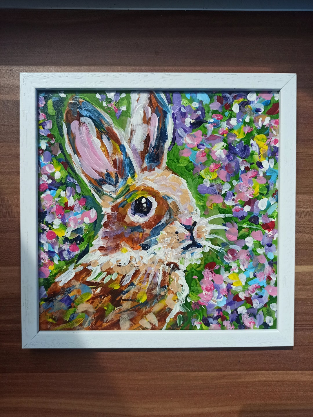 Acrylic Rabbit Painting, Rabbit Artwork, Rabbit Wall Art, Bunny Home ...