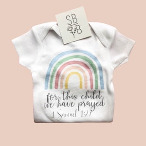 For this child we have prayed Baby Onesies® IVF Baby Shower Gift Pregnancy Announcement Onesies® Newborn Onesie® Baby Boy Girl, Adoption image 2