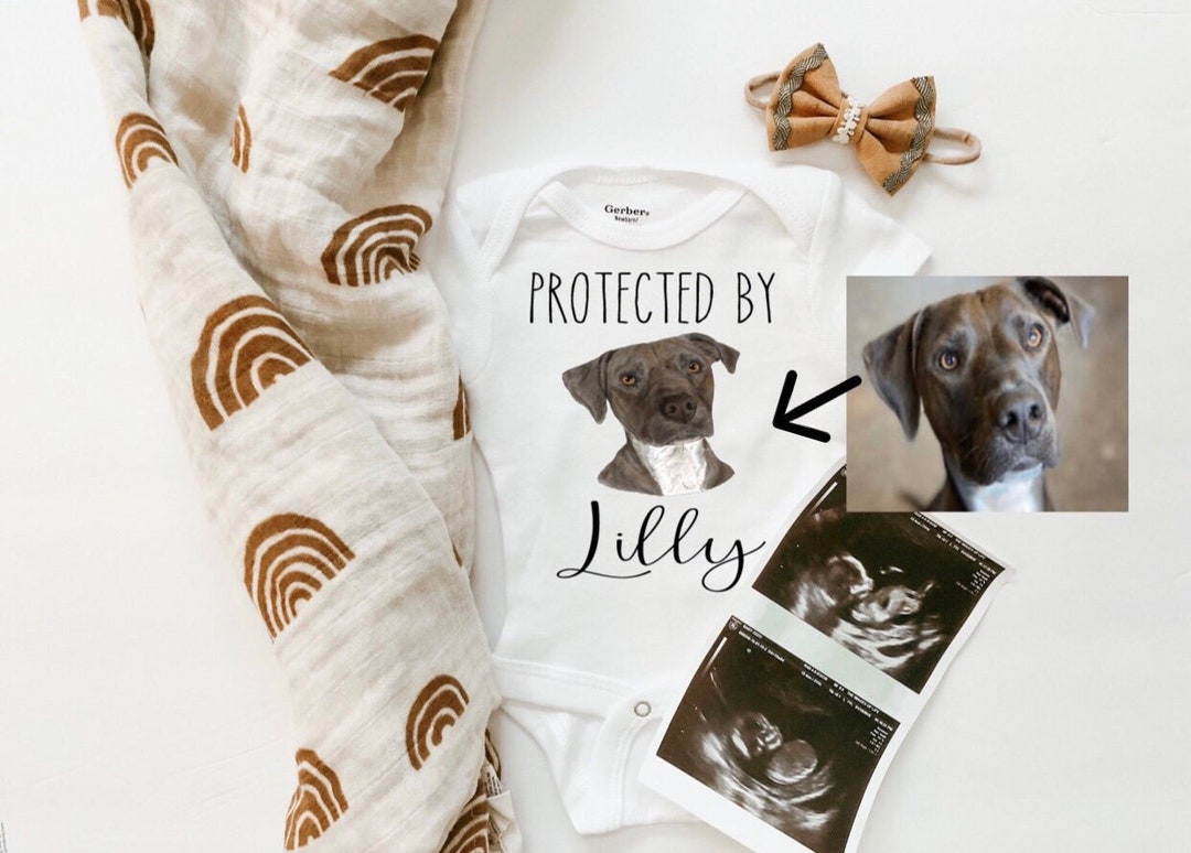 Baby Shower Gift, Protected By Pets, Custom Dogs And Cats, Personalized...