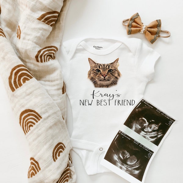 Cat onesie, Custom cat onesie, Custom cat baby outfit, New best friend, Cat gift, Cat shirt, I love my cat, New baby gift, Pregnancy, custom