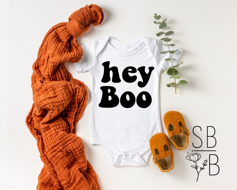 Halloween onesie little boo baby clothing Halloween outfit unisex baby hey boo onesie Halloween Hey boo my first Halloween