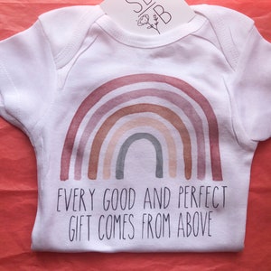 Every Good And Perfect Gift Comes From Above Rainbow Baby Bodysuit Every Good And Perfect Gift Comes From Above Rainbow Baby Bodysuit