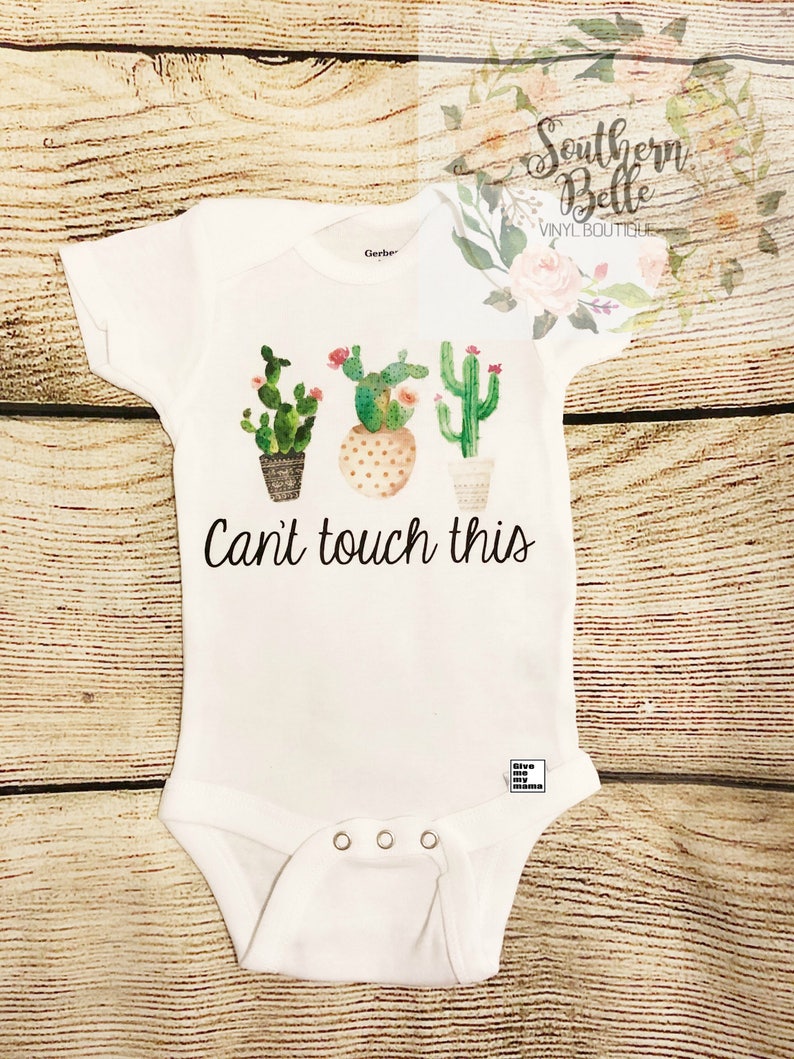 baby shower gift girl bodysuit cactus bodysuit trendy bodysuit flowers floral bodysuit Can/'t touch this bodysuit trendy baby