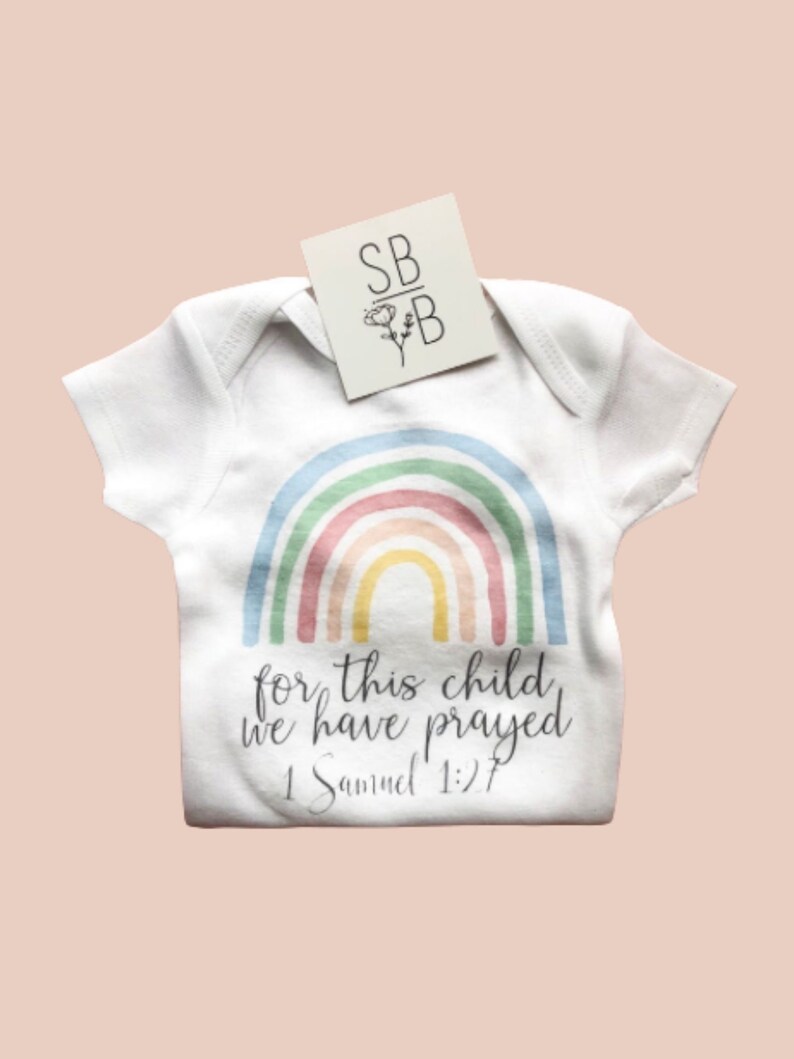 For this child we have prayed Baby Onesies® IVF Baby Shower Gift Pregnancy Announcement Onesies® Newborn Onesie® Baby Boy Girl, Adoption image 2