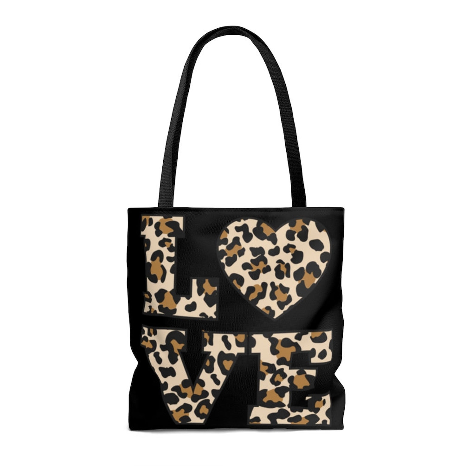 New York Love Pattern Print Leather Tote Bag