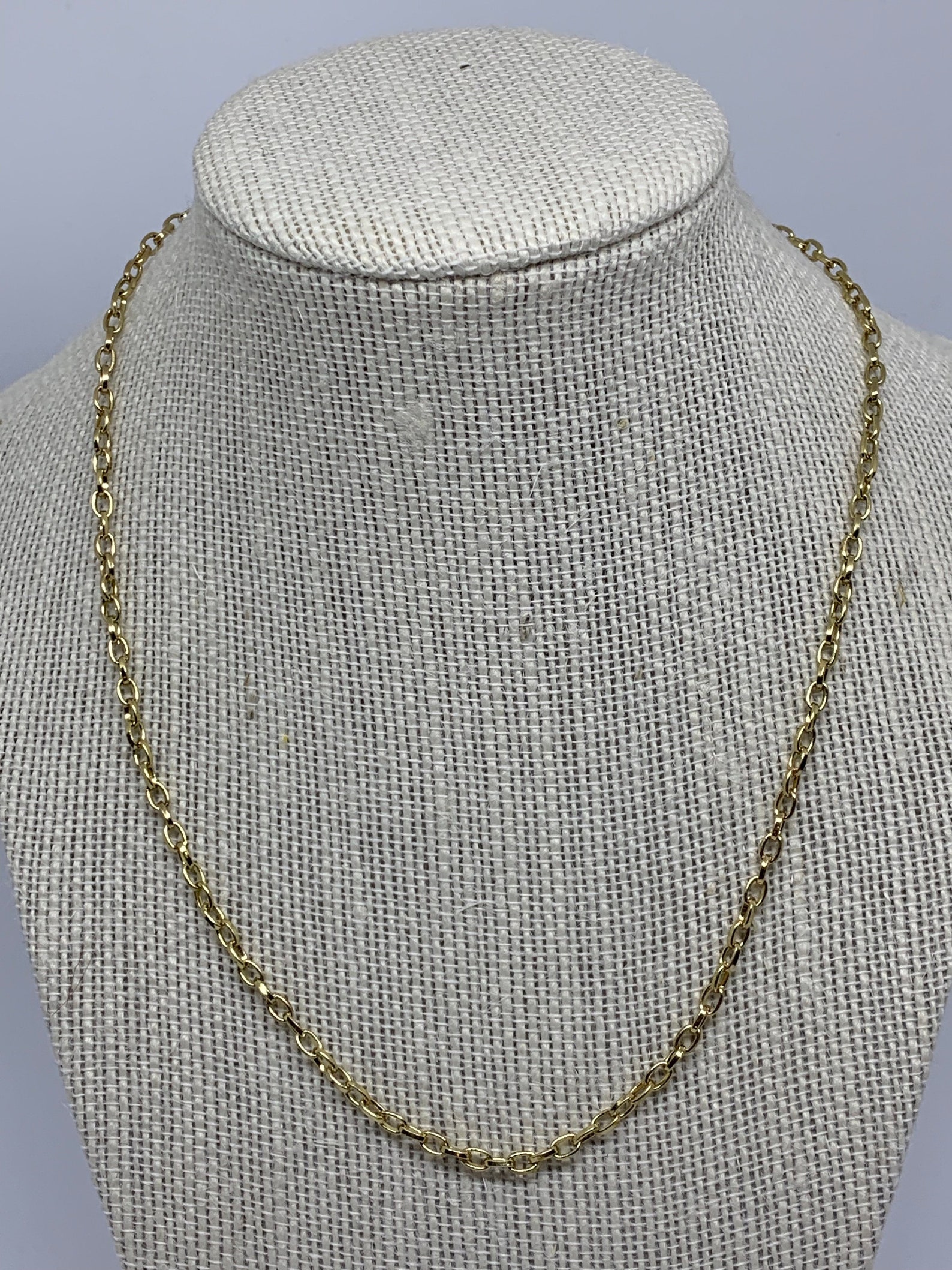 Gold Colored Steel Chain 18 inch Gold Chain 3mm Gold Chain Etsy