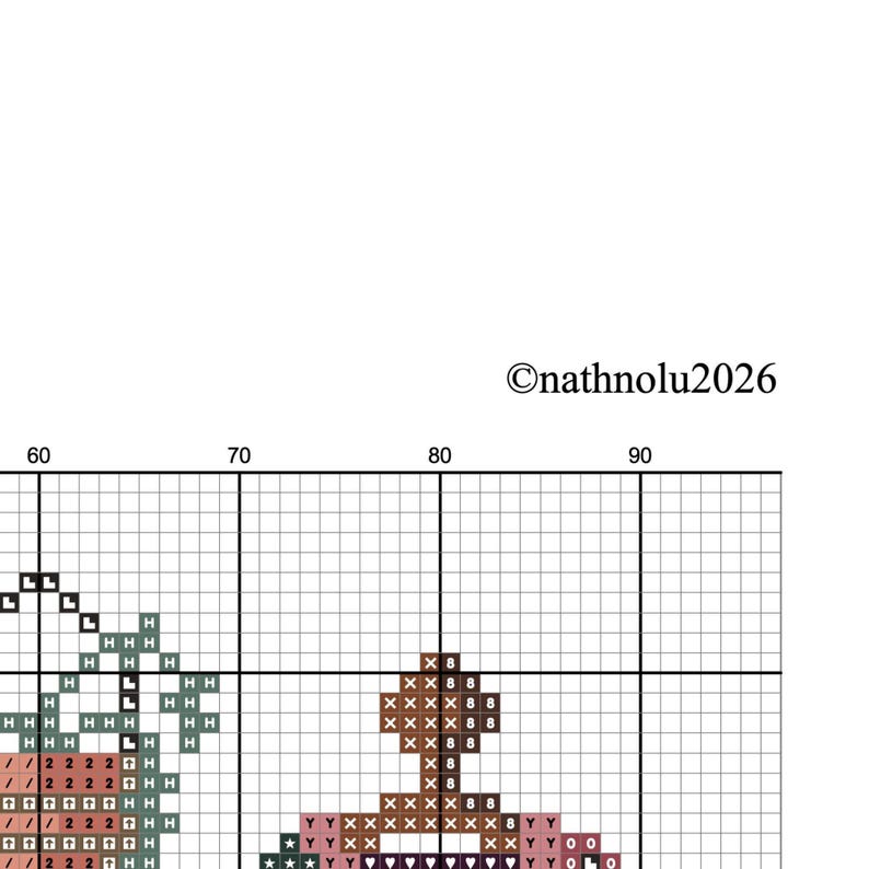 cross stitch pattern example - color symbols