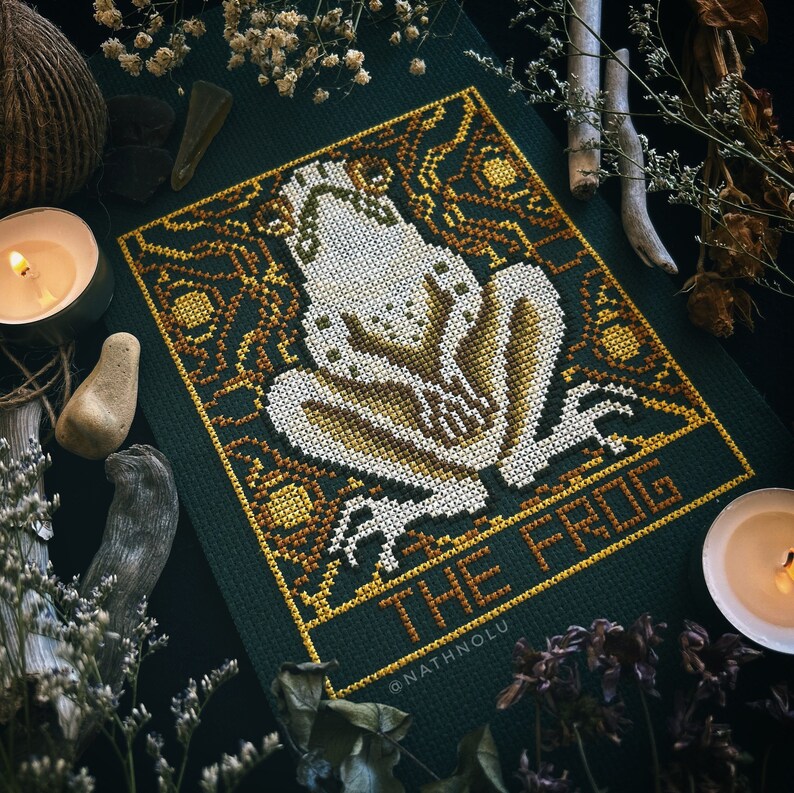 Frog Tarot embroidery design
