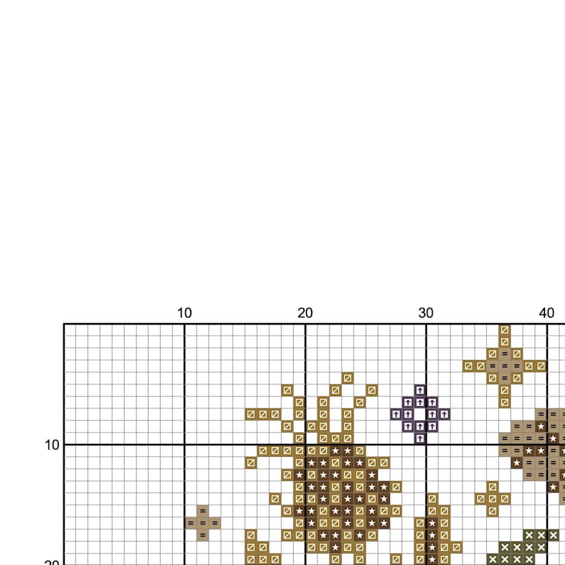 cross stitch pattern example - color symbols