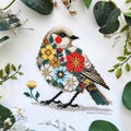 Wild Flowers Summer Bird Cross Stitch Pattern PDF, Instant Download, Cute Floral Songbird Embroidery, Blooming Birdie Theme Woodland Animals product logo