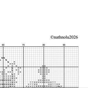 cross stitch pattern example - black and white symbols