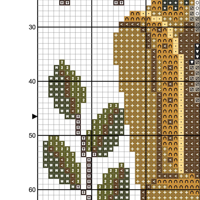 cross stitch pattern example - color symbols
