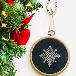 Silver Snowflakes Cross Stitch Pattern PDF, Set of 3 Christmas Ornaments Cross Stitch Pattern, Snowflakes Embroidery Chart, Instant Download image 5